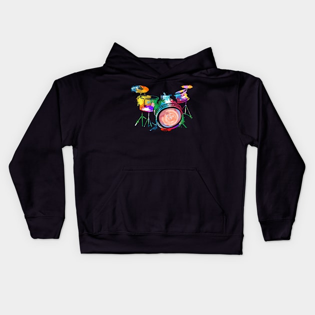 Drummer Kids Hoodie by Caskara